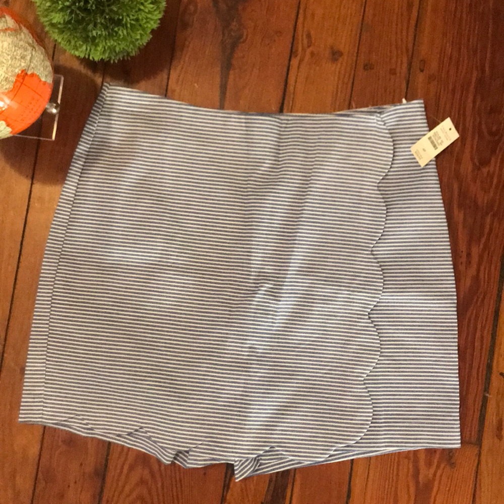 Talbots seersucker scalloped skirt 4p NWT